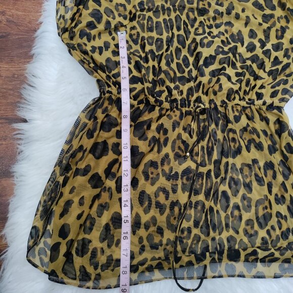 Laurel Ralph Lauren Whimsy Glam Leopard Print Swimsuit Cover Up Women's Medium - Picture 9 of 11